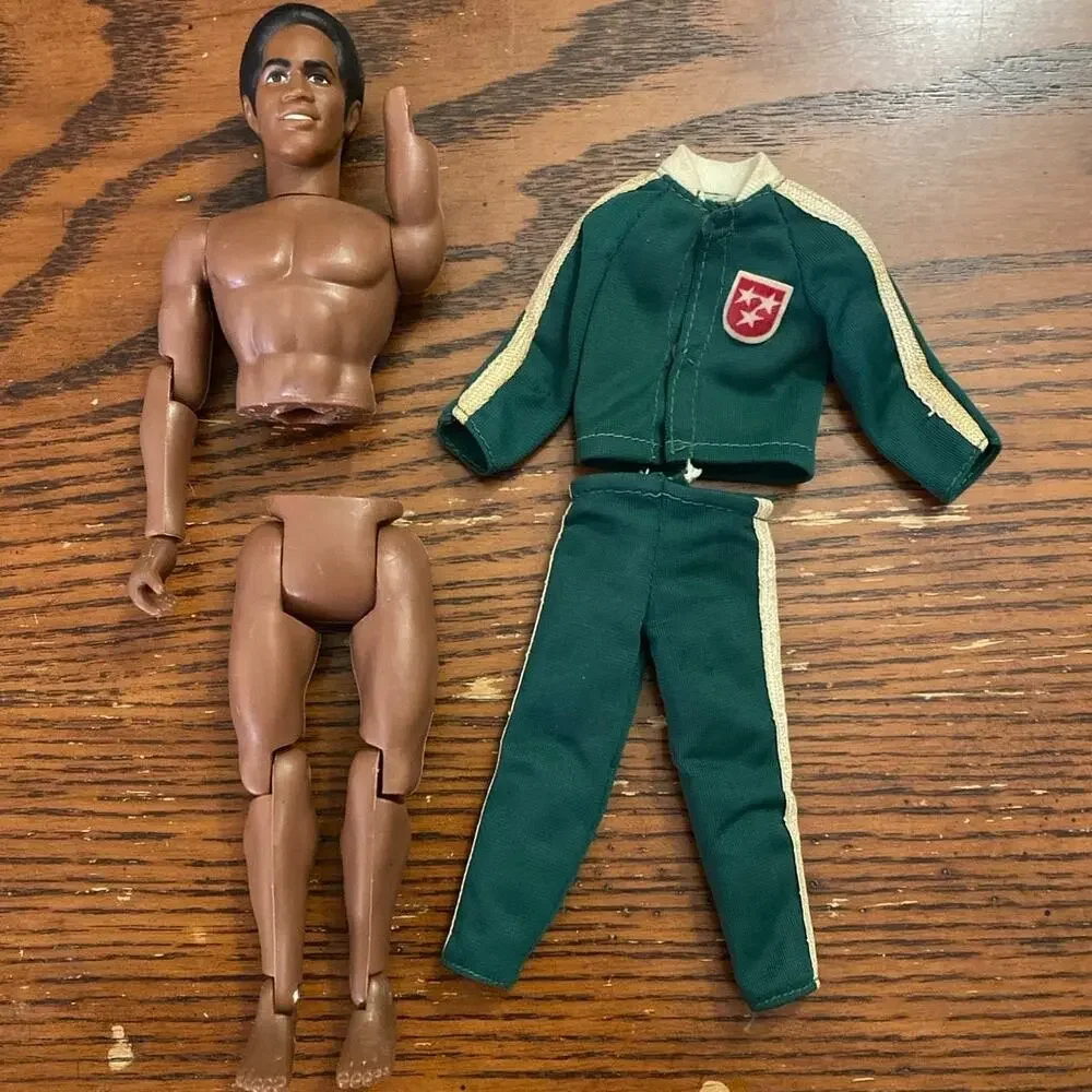 Big Jim Jack Olympic Green Warmup Suit on Shindana Toy Doll OJ Simpson READ FAIR